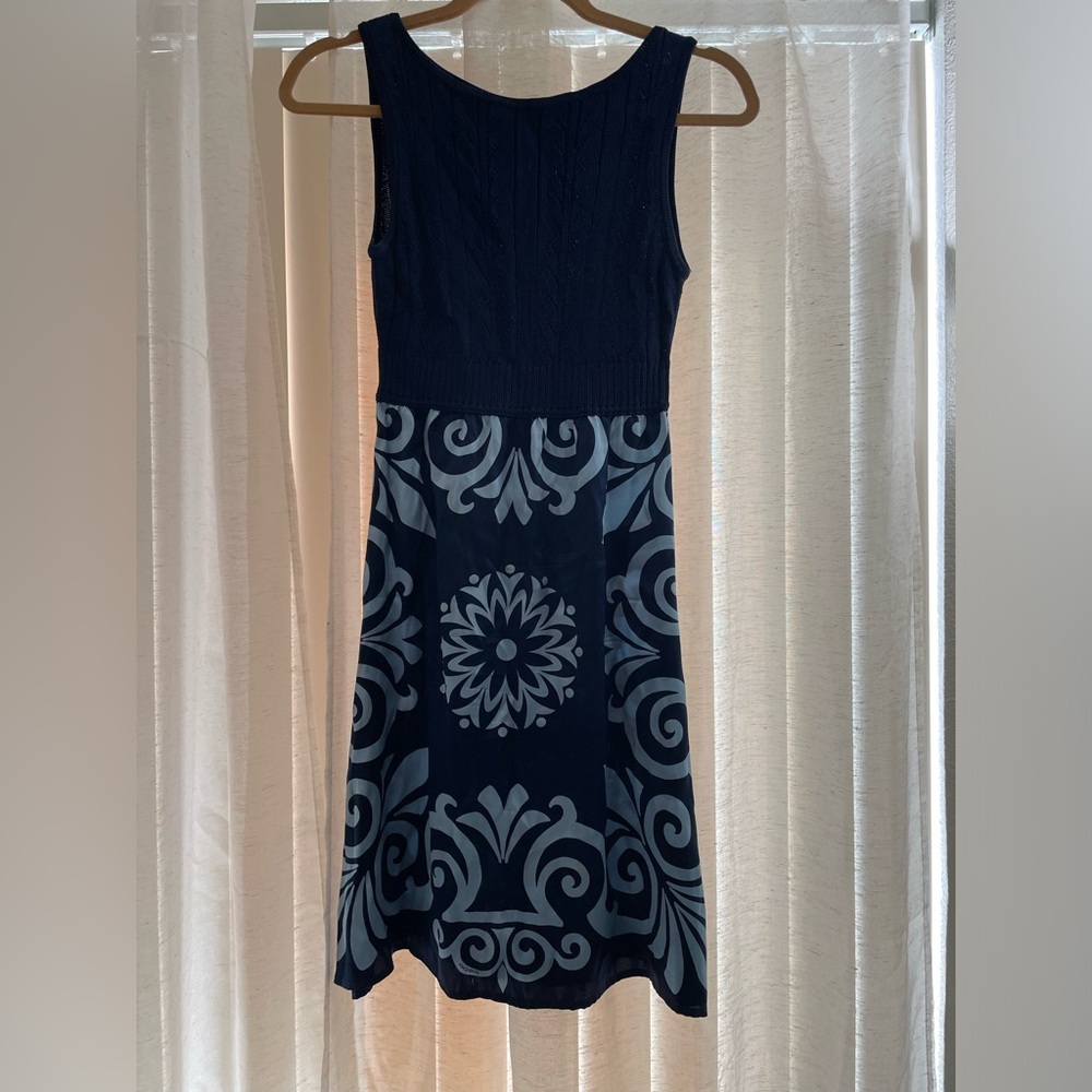 Bebe satin and knit printed dress size S